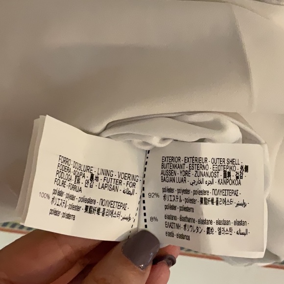 Zara Zip Front Cap Sleeve Mini Dress, Size S, White,NWOT - Picture 7 of 7